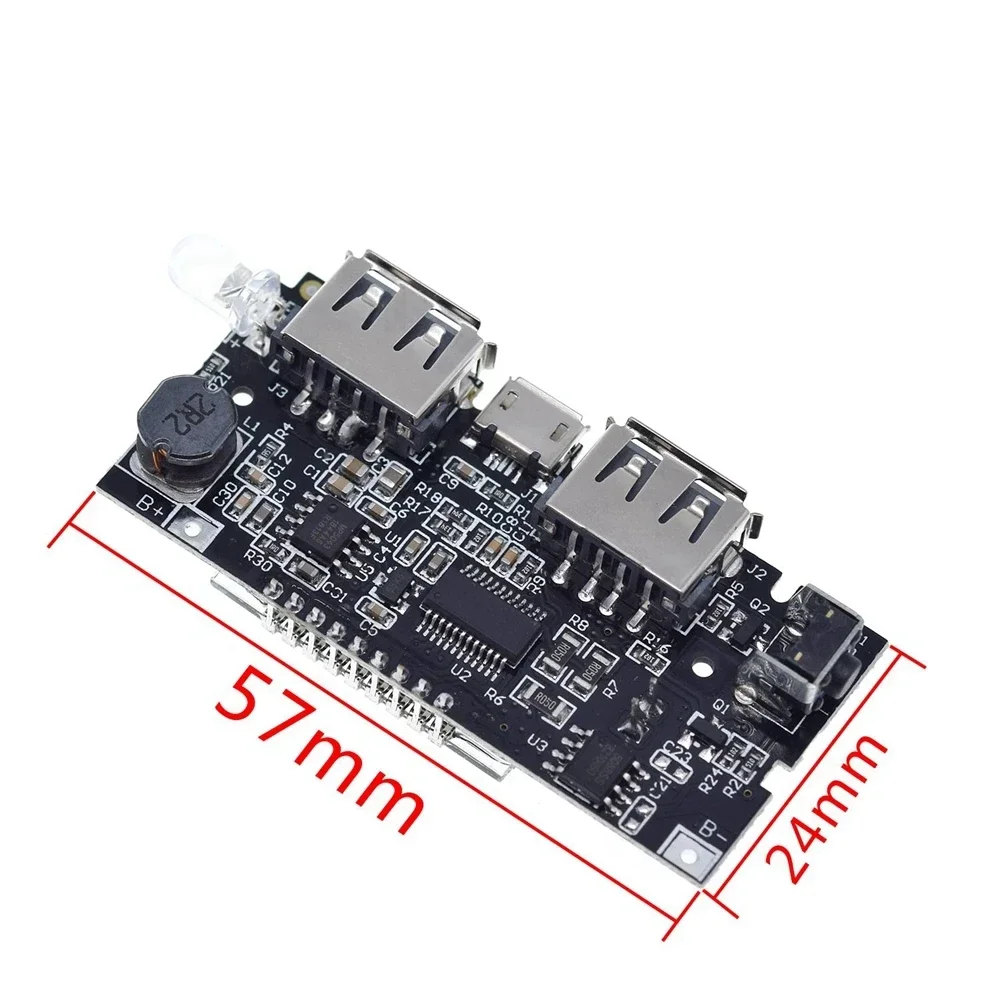 Dual USB 18650 Battery Charger PCB Power Module 5V 1A 2.1A Mobile Power Bank Accessories for Phone DIY LED LCD Module Board