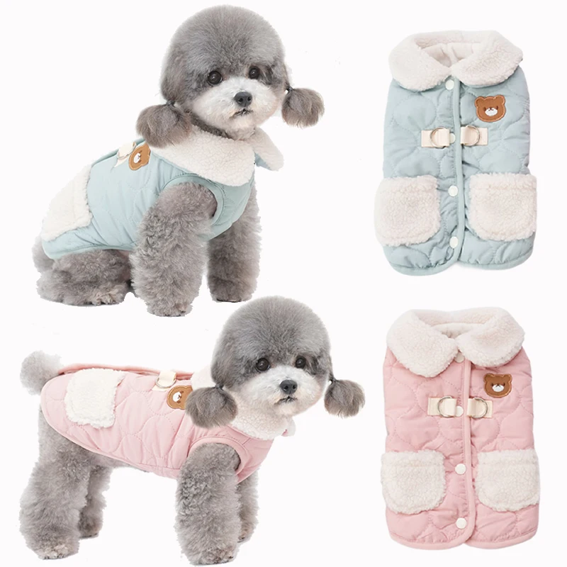 

2023 New Winter Warm Pet Coat Jacket Outfits Yorkshire Pomeranian Poodle Maltese Schnauzer Bichon Pet Clothing Small Dog Clothes