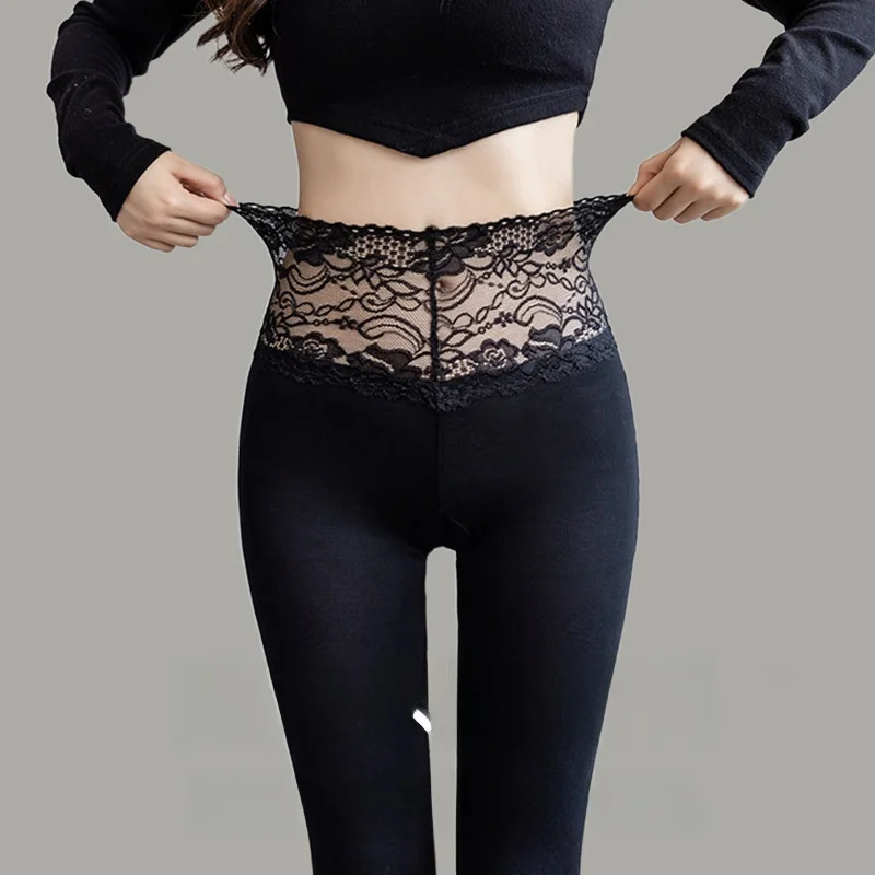 Modal High-Waist Women's Leggings Breathable Elastic Comfortable Grey Autumn Pants Slim Fit Base Layer Trousers for Spring Au...