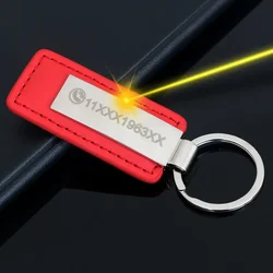 Keychain Customized Leather Keyring for Car Anti-lost Phone Number Name for Men Women Gift Key Chains Car Keychain