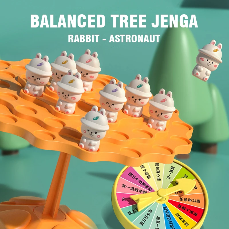 Fun Frog Balance Tree Toys Balancing Board Children Math Game Parent-child Interaction Tabletop Balance Game Toy Gift for Kids