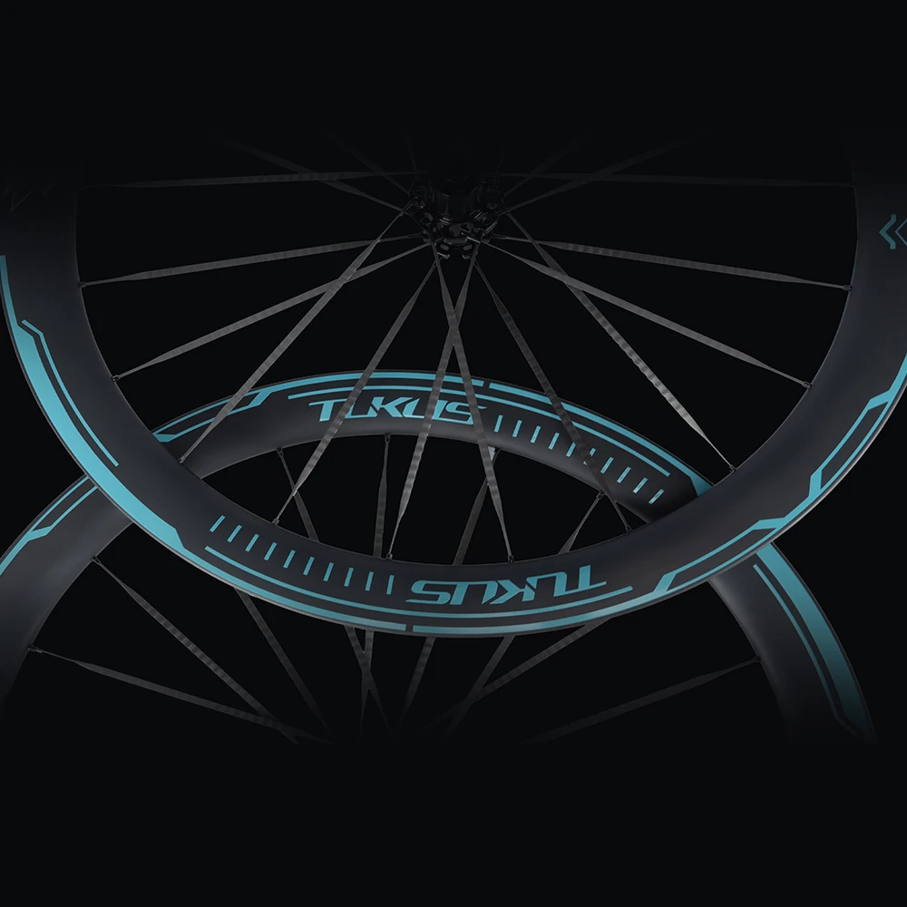 TUKUSWHEELS Racing Wheelset RATCHET 36T Ceramic Bearings 6mm Width Ultralight Wavy Carbon Spoke 1350g Parrot Green Painting