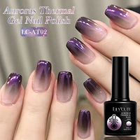 LILYCUTE 7ML Auroras esmalte de uñas de Gel térmico desnudo púrpura oscuro brillo gradiente temperatura cambio de Color barnices de Gel de decoración de uñas