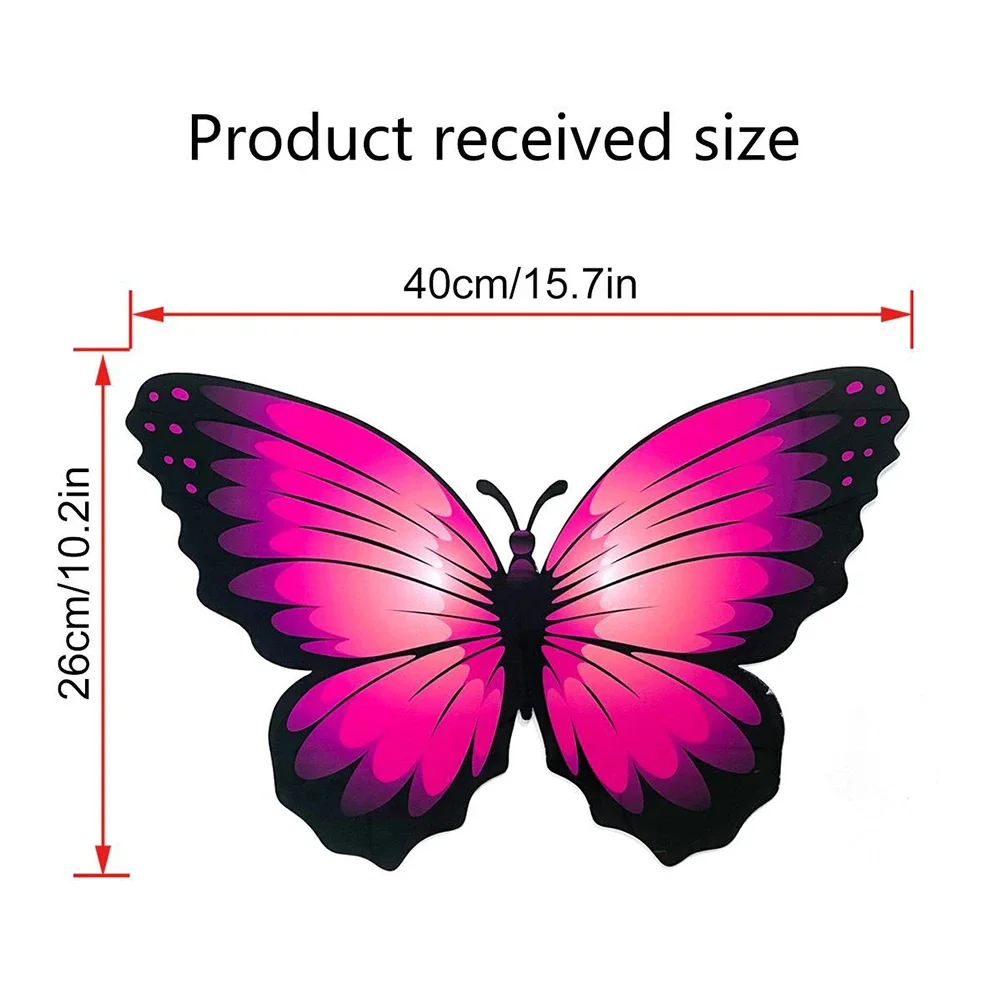 Stickers Butterfly Wall Sticker PVC 1pc 26*40cm Big Size High Quality Purple For Living Room Bathrooms Decoration