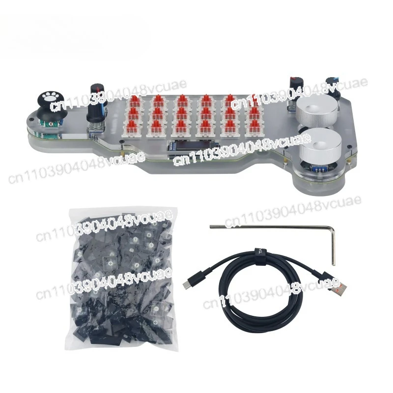 

For 9eJOY 18-Key Custom Mechanical Keyboard Small Keyboard Multiple Knobs + Joystick + USB Hub