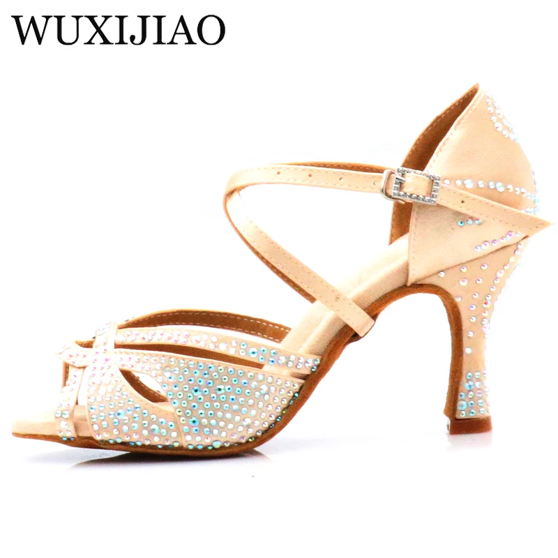WUXIJIAO Ladies Latin Dance Boots Salsa Tango Indoor Sports Dance Shoes Professional Ballroom Tango Shoes for Women