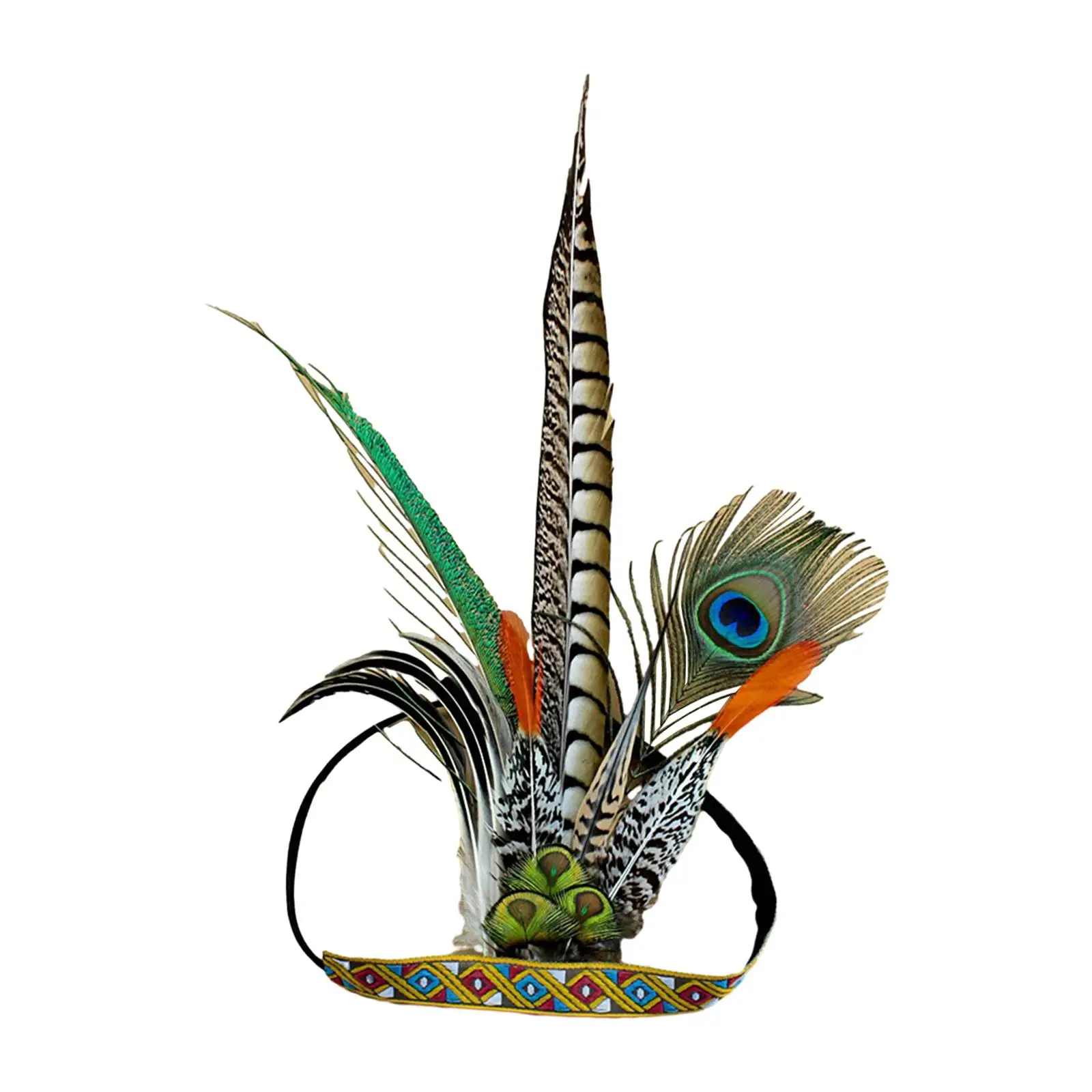 

Feather Headdress Indian Inspired Headpiece for Carnival Mardi Gras Festival