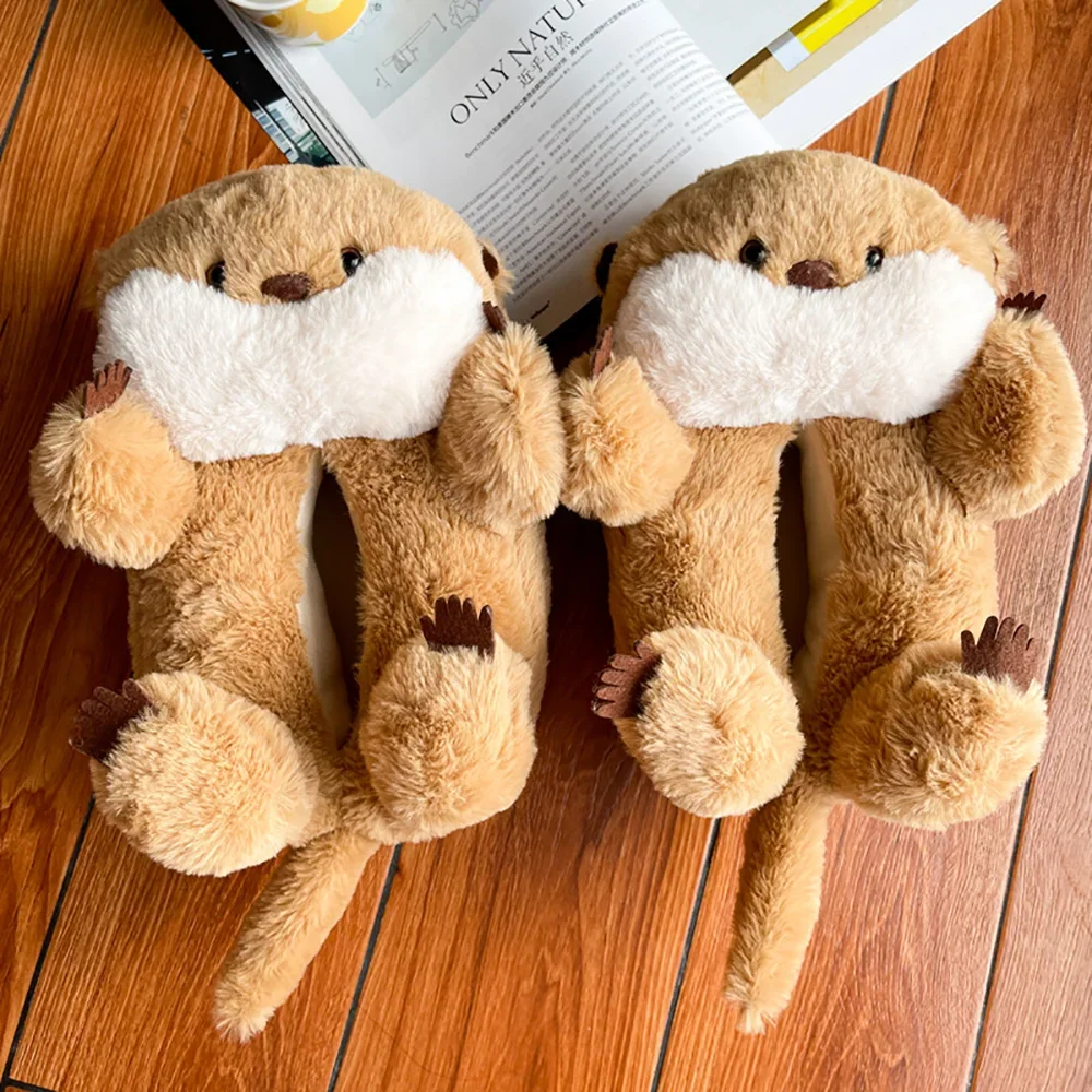 Zapatillas De Estar Por Casa Con Forma De Capibara - Pantuflas De Felpa, Suela Antideslizante, Divertidas Y Cómodas