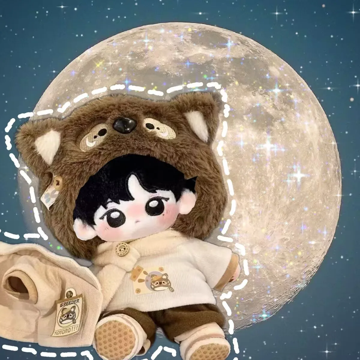 "الخعاب" "Chuixian" الفول السوداني cp "Huang Xing Qiu Dingjie" 20 سنتيمتر دمية القطن لطيف مروحة خلق هدية