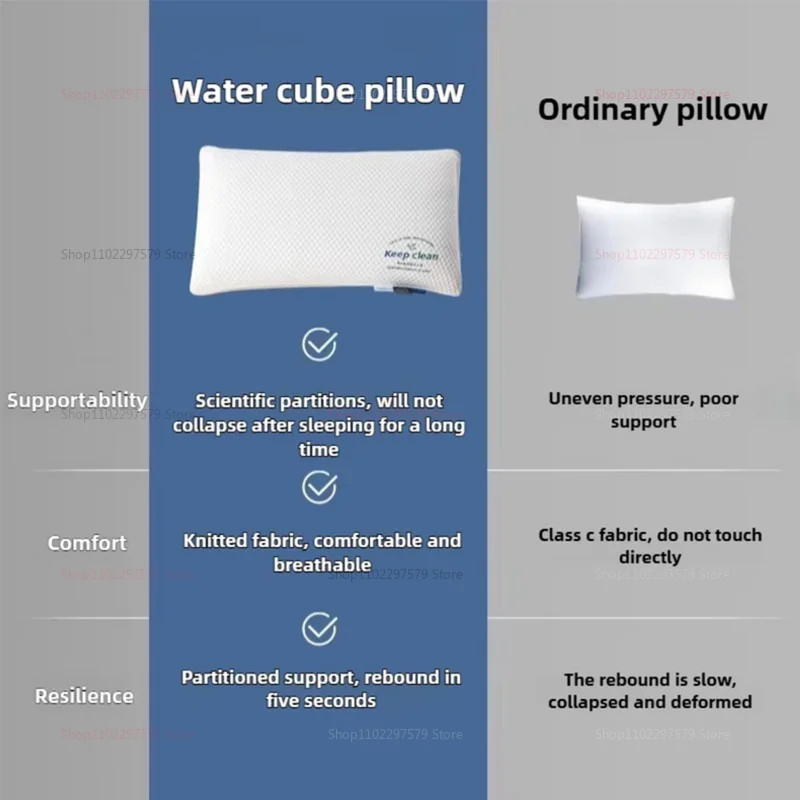 وسائد سرير من إسفنج الذاكرة، وسادة للنوم على الجانب والظهر، وسادة لتخفيف آلام الرقبة، غطاء قابل للغسل وقابل للإزالة، ناعمة، بيضاء