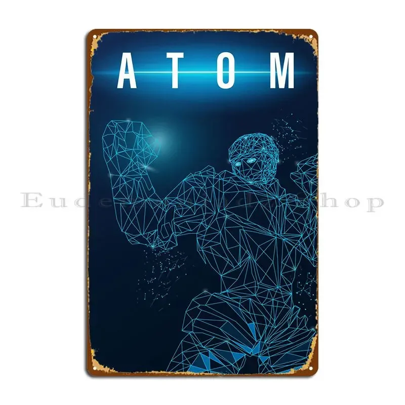 Atom Line Low Poly Metal Plaque Poster Poster Sign Wall Custom Garage Designing Tin Sign Poster
