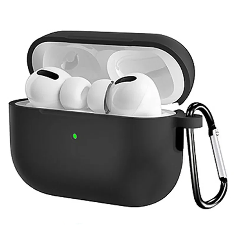 حافظة من السيليكون الناعم لأجهزة Apple Airpods Pro الجيل الثاني ملحقات الغطاء الواقي لحقيبة صندوق Airpods Pro مع خطاف