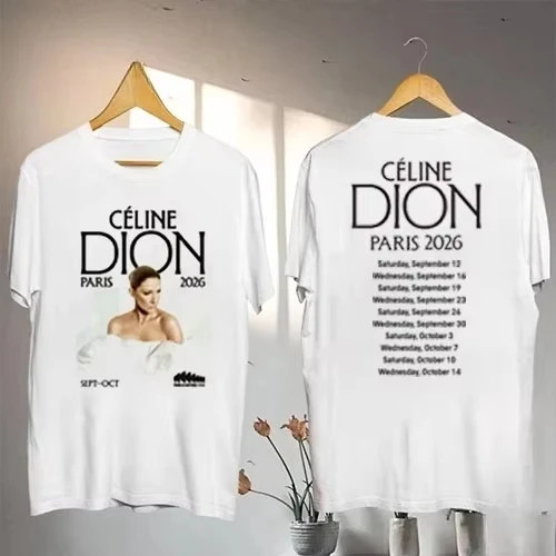 Celine Dion 2026 Paris Tour Grafik-T-Shirt für Männer und Frauen, Sommer Pop-Musik Casual Streetwear Fan-T-Shirt – Detail 9