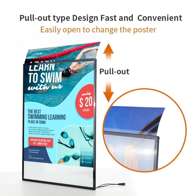 Retail Store Restaurant Cinema A1/A2/A3/A4 Custom Light Box Billboard Signage Advertising Light Emitting Diode Light Box Poster