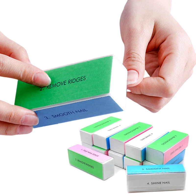 5/1pcs Polishing Block 4 Face Colorful Sponge Nail Buffer Files Polisher Sanding File Manicure Accessories Tools For Nail Care