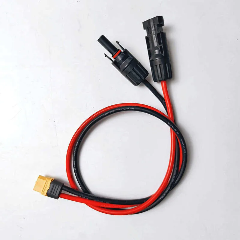 XT60H أنثى إلى موصل الطاقة الشمسية محول مع 50 سنتيمتر 12AWG سيليكون سلك موصل توصيل لوحة طاقة شمسية لحزمة بطارية ليبو