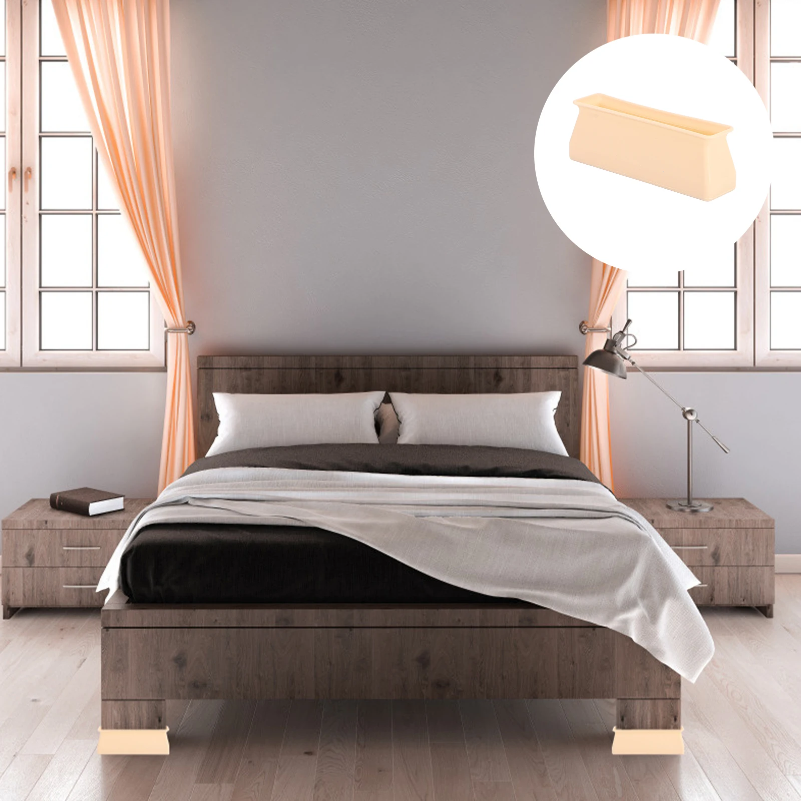 

8Pcs Wear-Resistant Furniture Protector Soft Silicone Bed Leg Caps for Floor Scratch Prevention Home Use Yellow