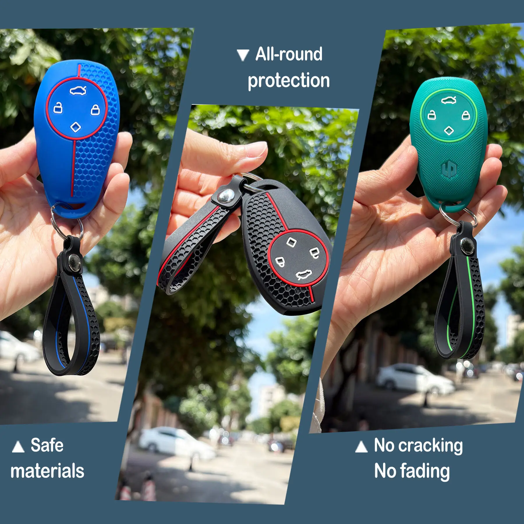 Für Leapmotor T03 S01 C11 C01 Schlüssellose Fernbedienung Schutz Silikon Weiche Autoschlüssel-Abdeckung Schlüsselanhänger Auto-Zubehör