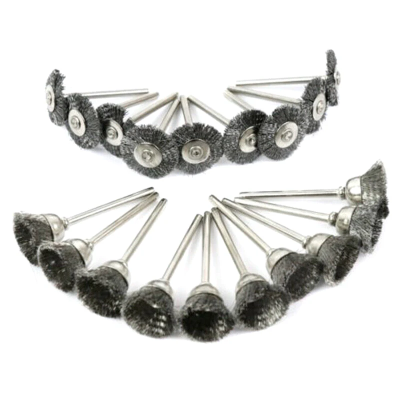 AB51 Stainless Steel Wire Brush Set for Rotary Tool Die Grinder Flat Wheel Cup