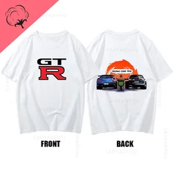 Initial D GTR Skyline R34 Harajuku Fashion Car 100%Cotton Pattern Tshirts Mens streetwear Clothes Print Summer Short Sleeve Tee