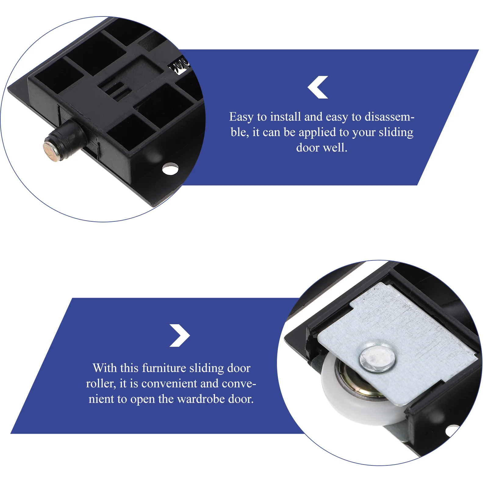 

6Pcs Sliding Door Roller Premium Plastic Wearresistant Buffer Wheels for Wardrobe Closets Quiet Smooth Operation