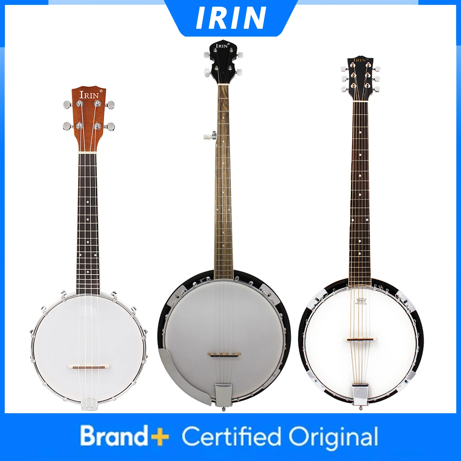 

IRIN Banjo Guitar 4/5/6 Strings Banjo Sapele Body Guitar with Bag Picks Tuner Capo Beginners Musical Instrument Gift