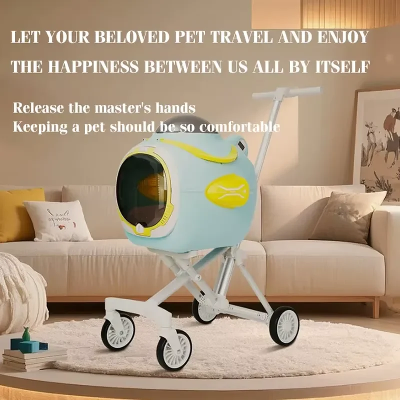 Foldable Lightweight Dog Stroller Zipless Pet Equipment JXB New Design Edition for Small Dogs Cats Outdoor Travel Walking