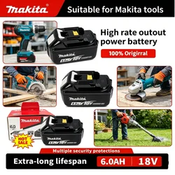 Genuine 6AH makita BL1860 18V Battery Power Tools Li-ion Replacement LXT BL1850 BL1840 for 18V Screwdriver with BMS 18V