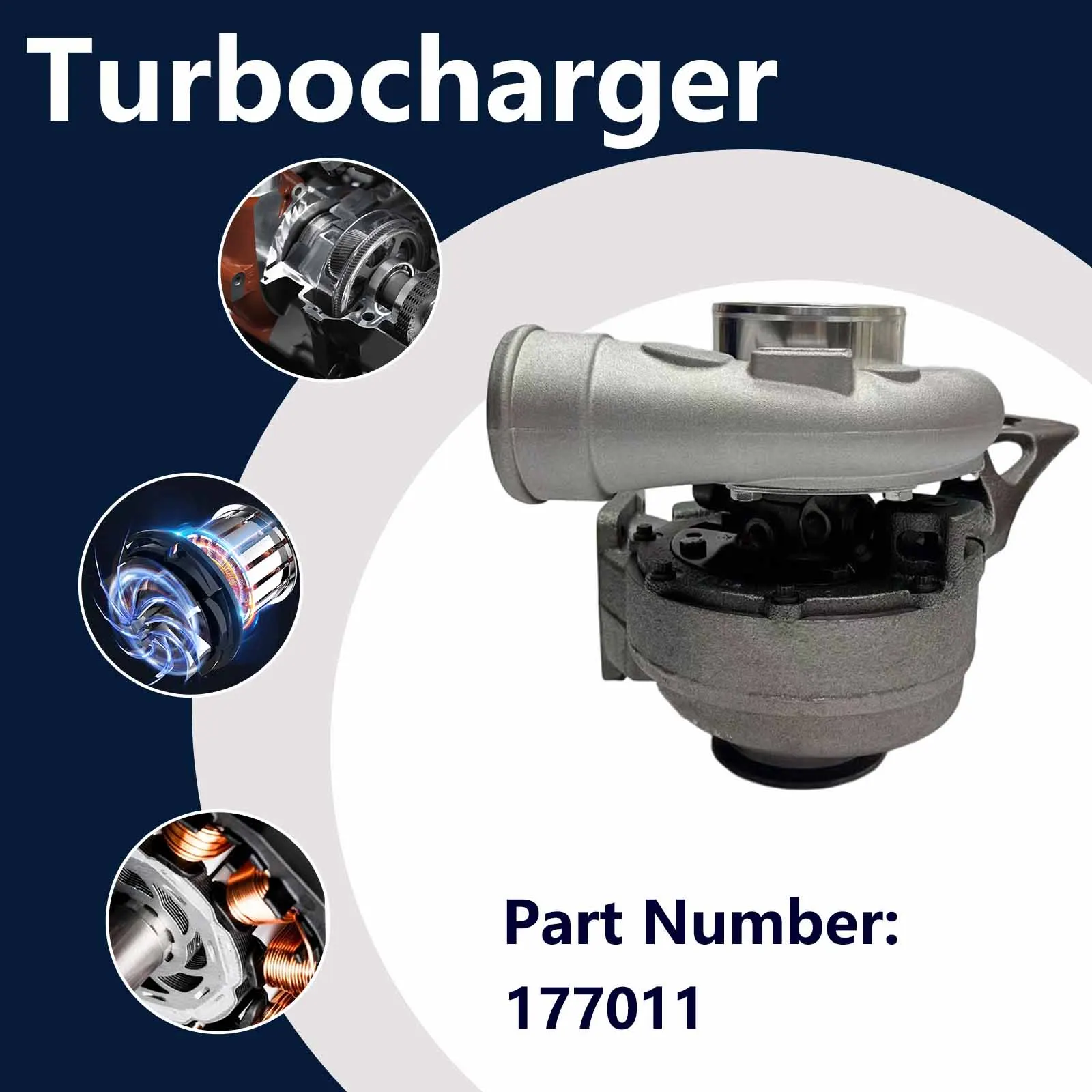 Turbocharger 178742 For JD Cotton stripper (7660)Tractor (3520) 6Zyl.6090H 2004