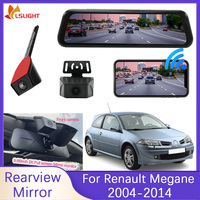 9.66 Inch Car Rearview Mirror For Renault Megane 2004-2014 Vehicle Dashcam AHD 4K+1080P DVR IPS Touch Screen With 2 Camera