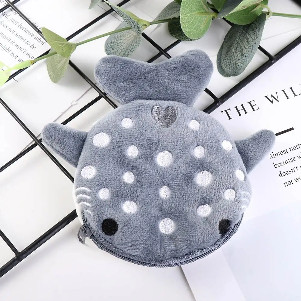 Bags Earphone Purse Small Card Holder Mini Earphone Bag Women Coin Purse Shark Coin Purse Small Items Bags Shark Plush Wallet