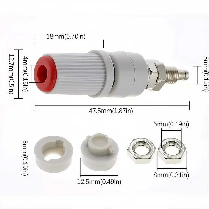 30A High Current M5 48 Pure Copper Terminal 5mm Banana Socket Plug Terminal Grounding Post