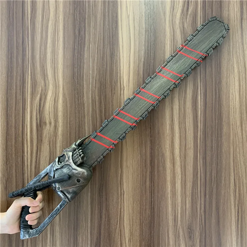 Halloween Prop Scary Saws Arm Surprise Chainsaws Movie Game Anime Cosplay Role Play Safety PU Model Halloween Prop Gift 77cm