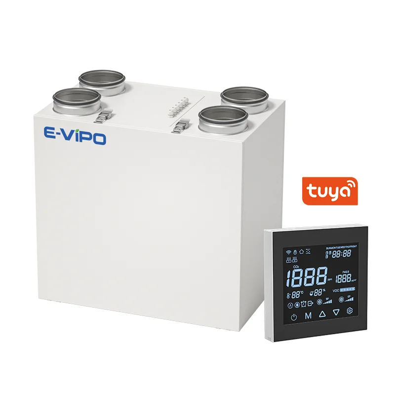 

E-VIPO 250m3/h Air Handling Unit MVHR Residential Heat Recovery Ventilation High Efficiency Counter-flow Air Heat Exchanger