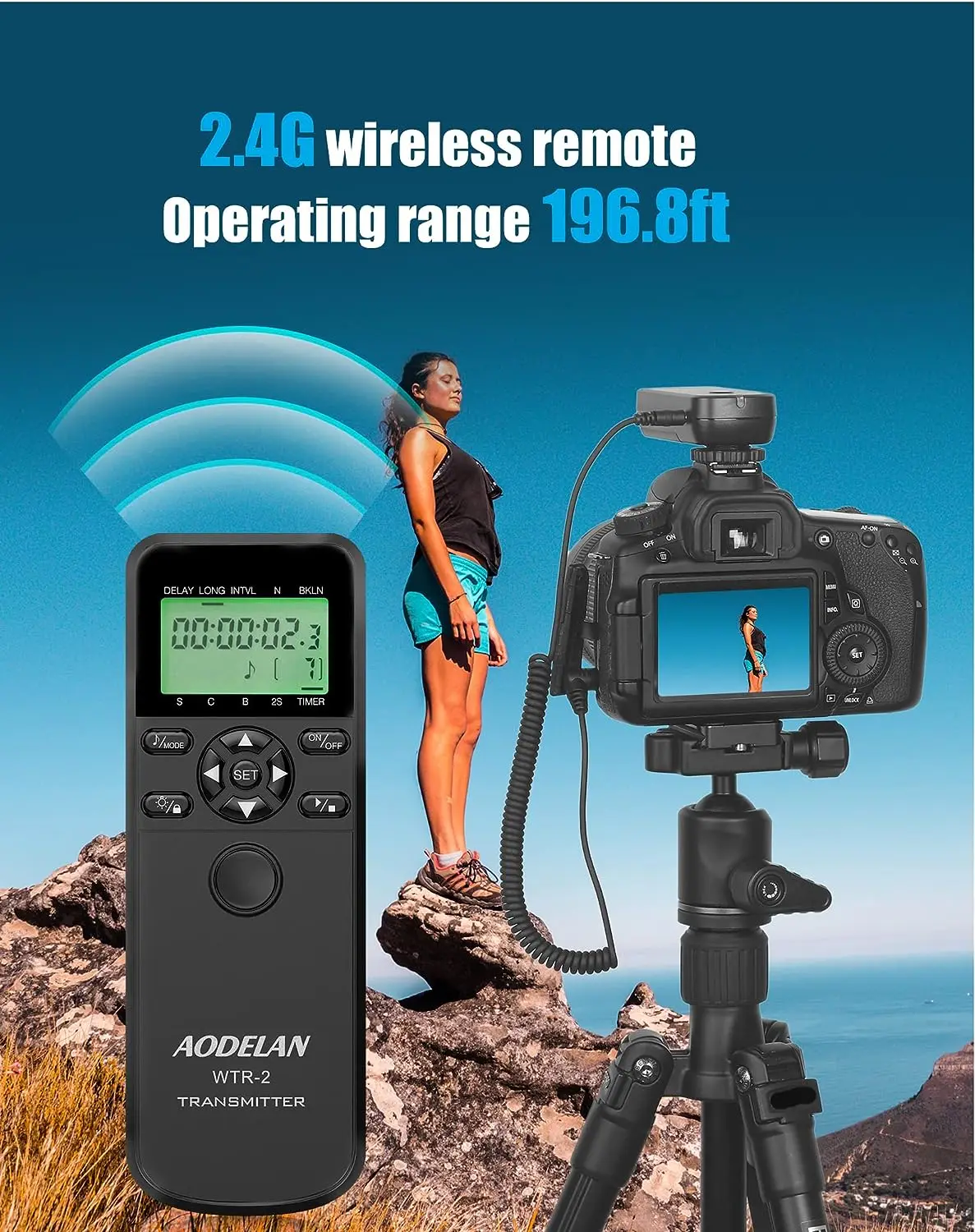 

Wireless WTR-2 Camera Timer Shutter Release Timelapse Intervalometer Remote Control For Canon Sony Nikon Bulb Continuous Shootin