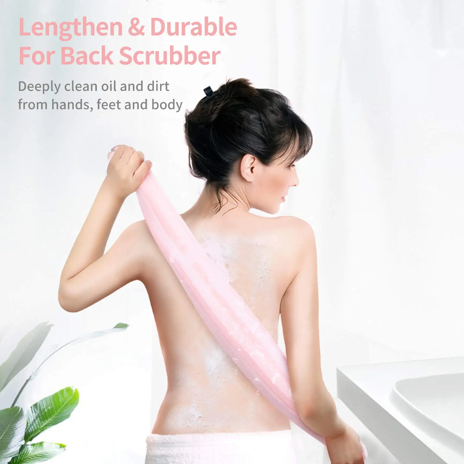 Exfoliating Back Body Scrubber For Shower Bath, Long Strip Rubbing Scrub Towel, Exfoliating Washcloth Bath Towel For Men Women