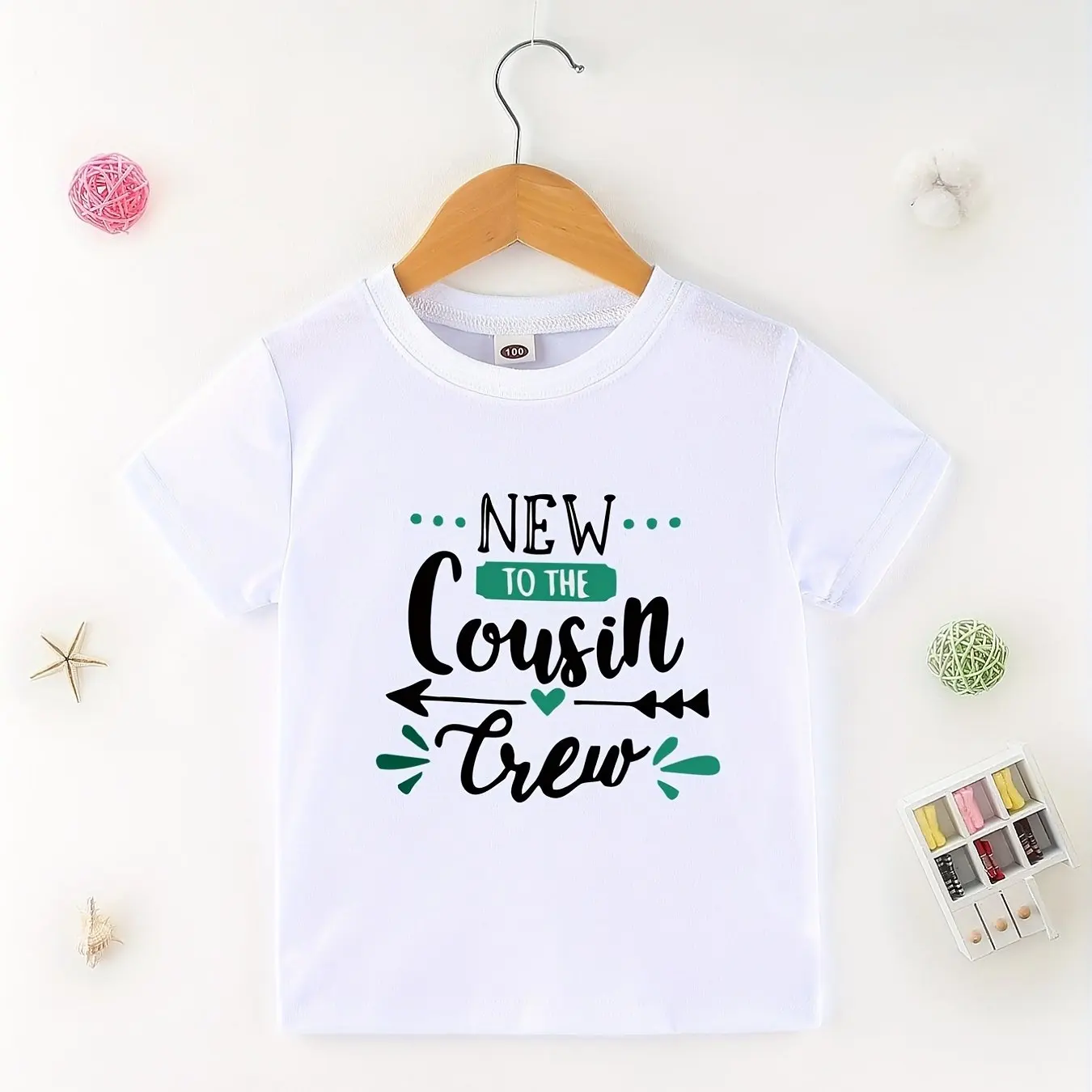 

New to the Cousin Crew Unisex Kids T-Shirt Cute Quote Graphic Tee Boys Girls Casual Summer Top Comfortable Fit 100% Cotton