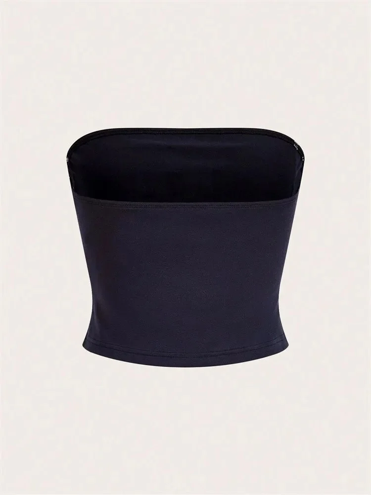 ملابس نسائية صيفية Y2k مطبوعة بحروف ونجوم ملابس مكشوفة الكتف بدون ظهر ملابس الشارع الشهير