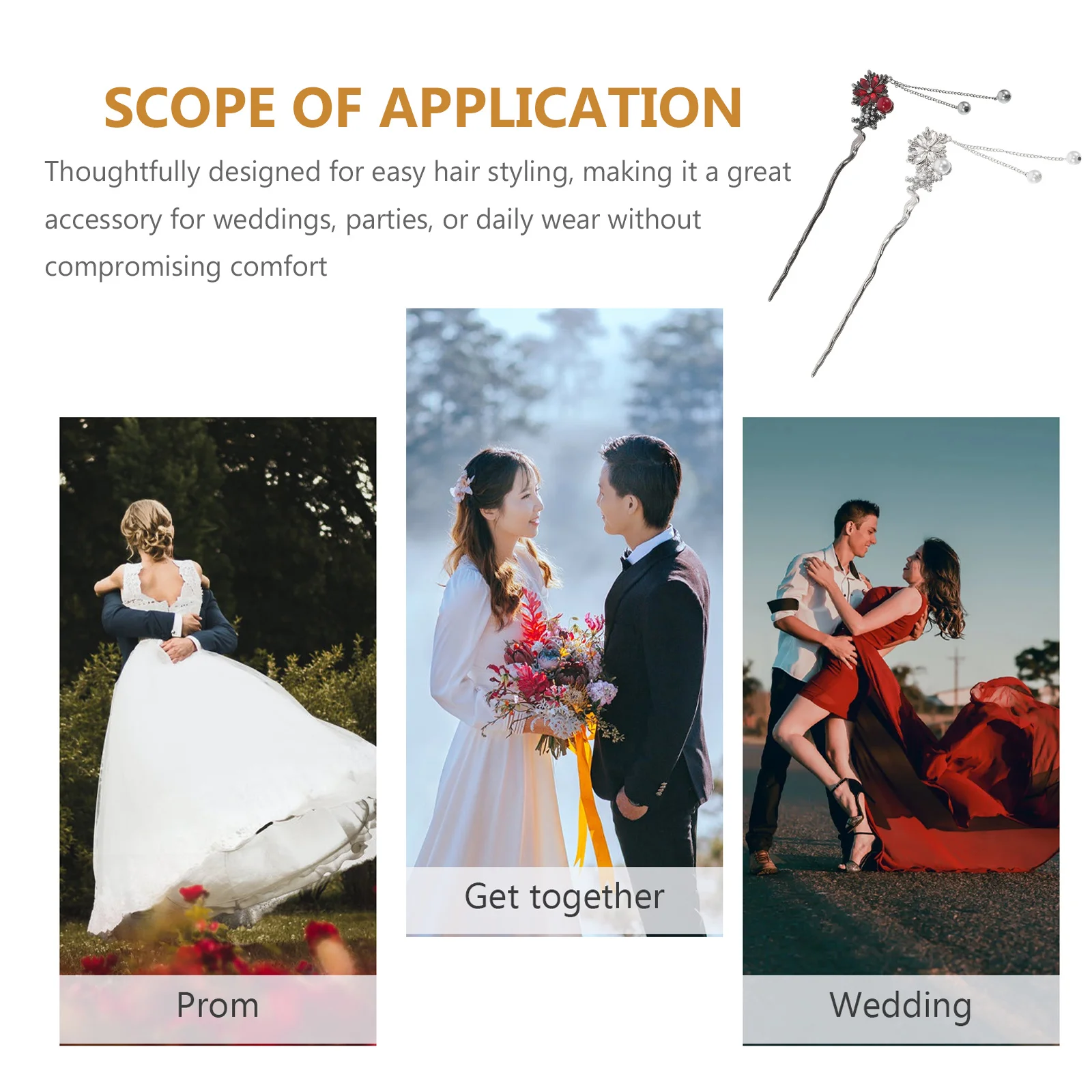 2개입 중국식 핀 눈꽃송이 장식 태슬 고대 스타일 막대 문화 의상 헤어스타일 헤어 액세서리 여성 패션