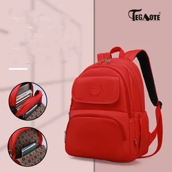 TEGAOTE Backpack for Bara Mochila Impermeable Portable Women's Stylish Backpack Bags for Girls Nylon Travel Bag Luxury 2025