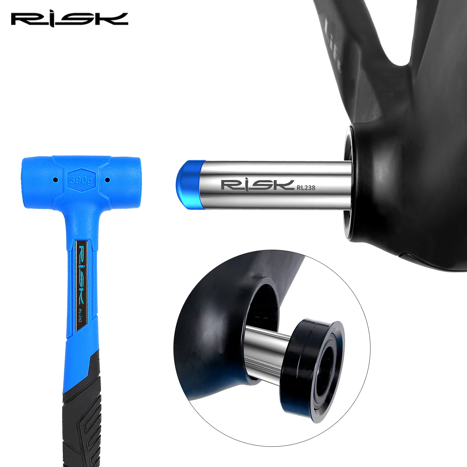 RISK Bike Bicycle Press in Fit BB Bottom Bracket Removal Tool Cup Bearing Remover 22-24mm Spindle BB86 PF30 BB92 Crankset