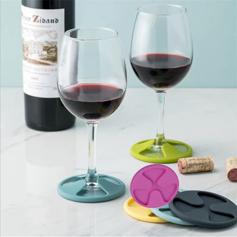 New Silicone Red Wine Glass Mat Red Wine Glass Identifier Non-slip Mat Red Wine Glass Foot Cover Available