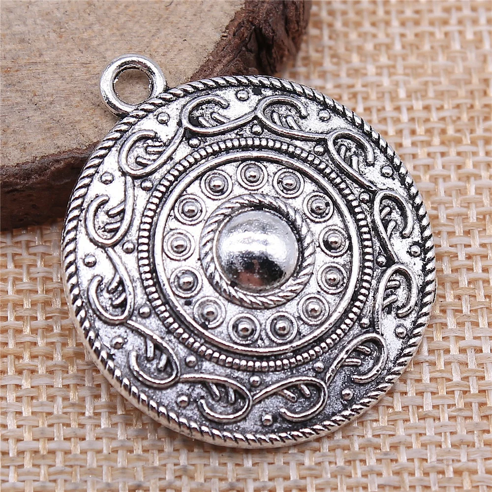 Wholesale 30pcs/bag 47x33mm Motif Pendants Charm Round Shaped Round Motif Charm Round Motif Pendants Charm For DIY Jewelry