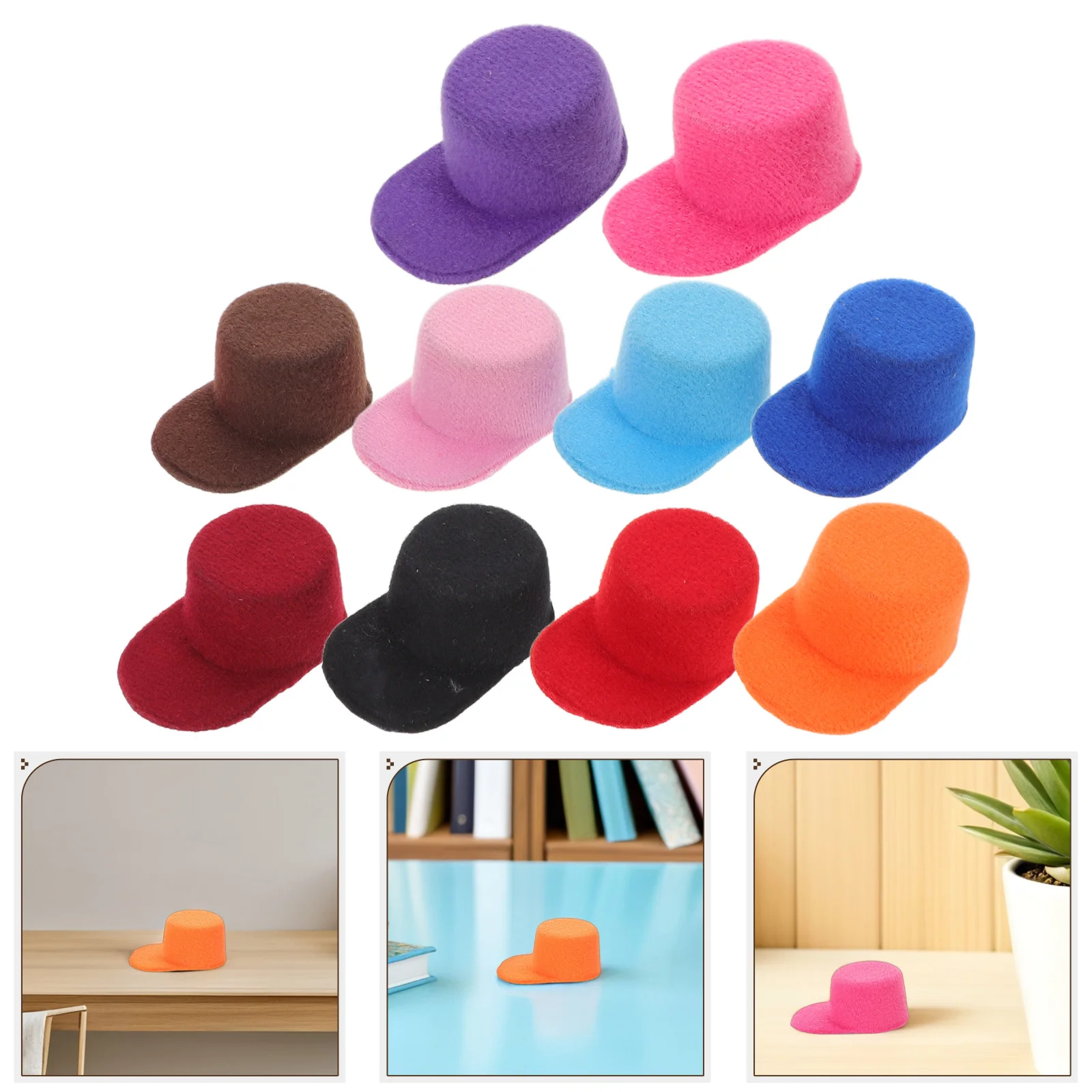 

10pcs Mini Mini Crafts Hats Caps For Miniature Hat Crafts Diy Party Decorations Cake Topper Photo Props Accessories