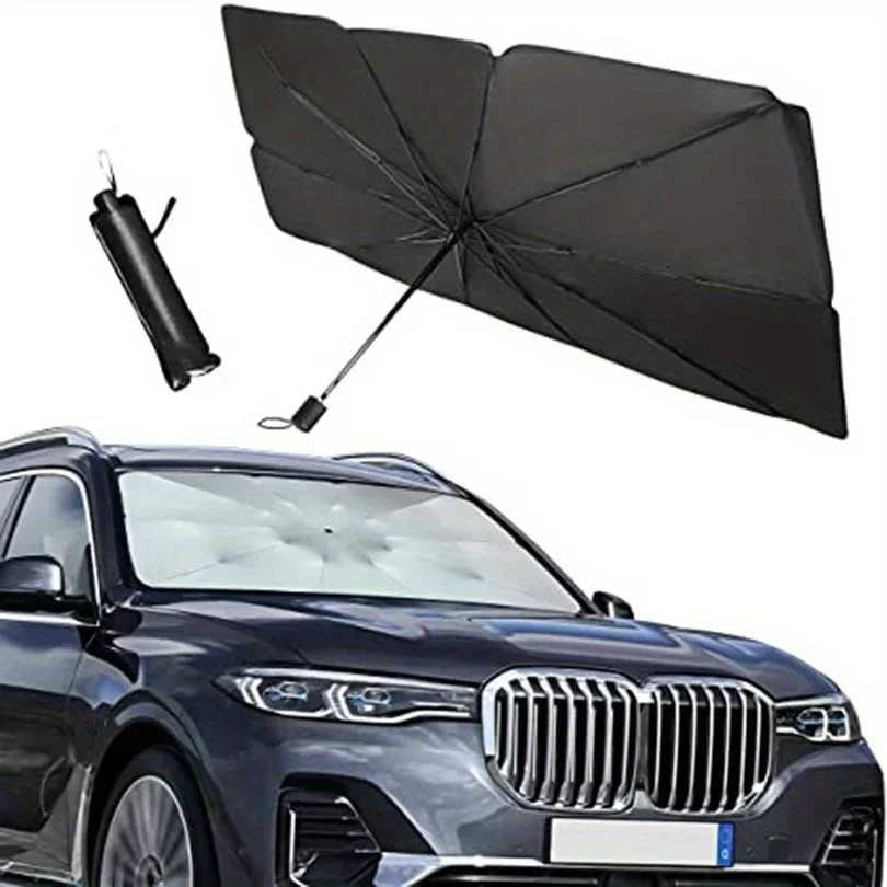 

Car Windshield Sun Shade, Foldable Umbrella Sunshade/Cover For Most Cars Reflective Sunshade For Car Front Windshield