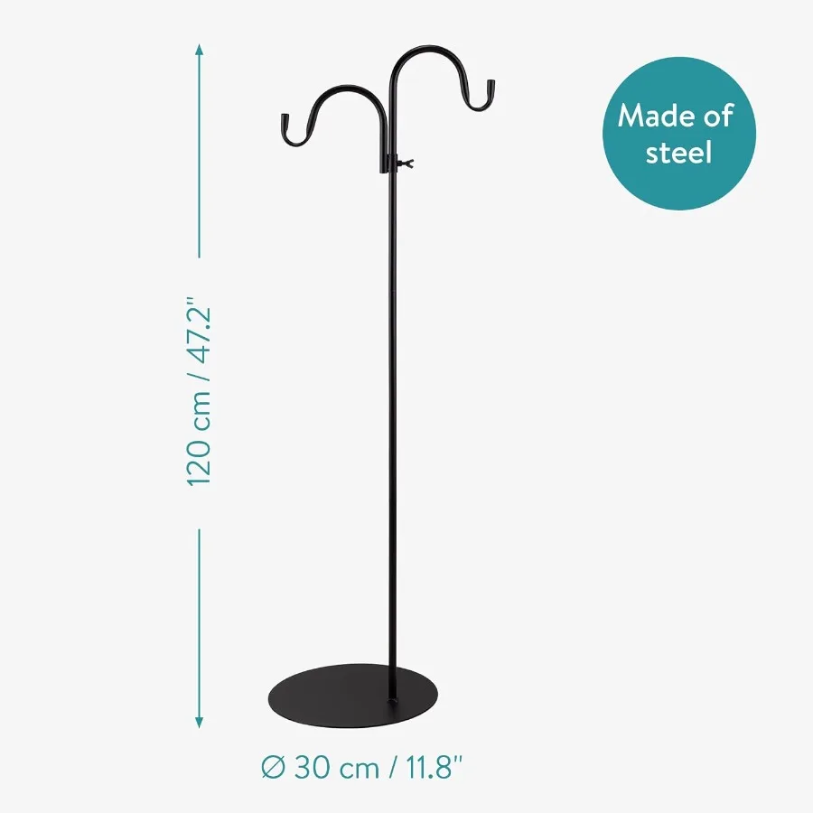 Navaris الراعي السنانير للخارجية معلقة الطيور المغذية وعاء النبات هوك حامل القطب لحديقة السنانير قابل للتعديل ل الطائر الطنان F #6