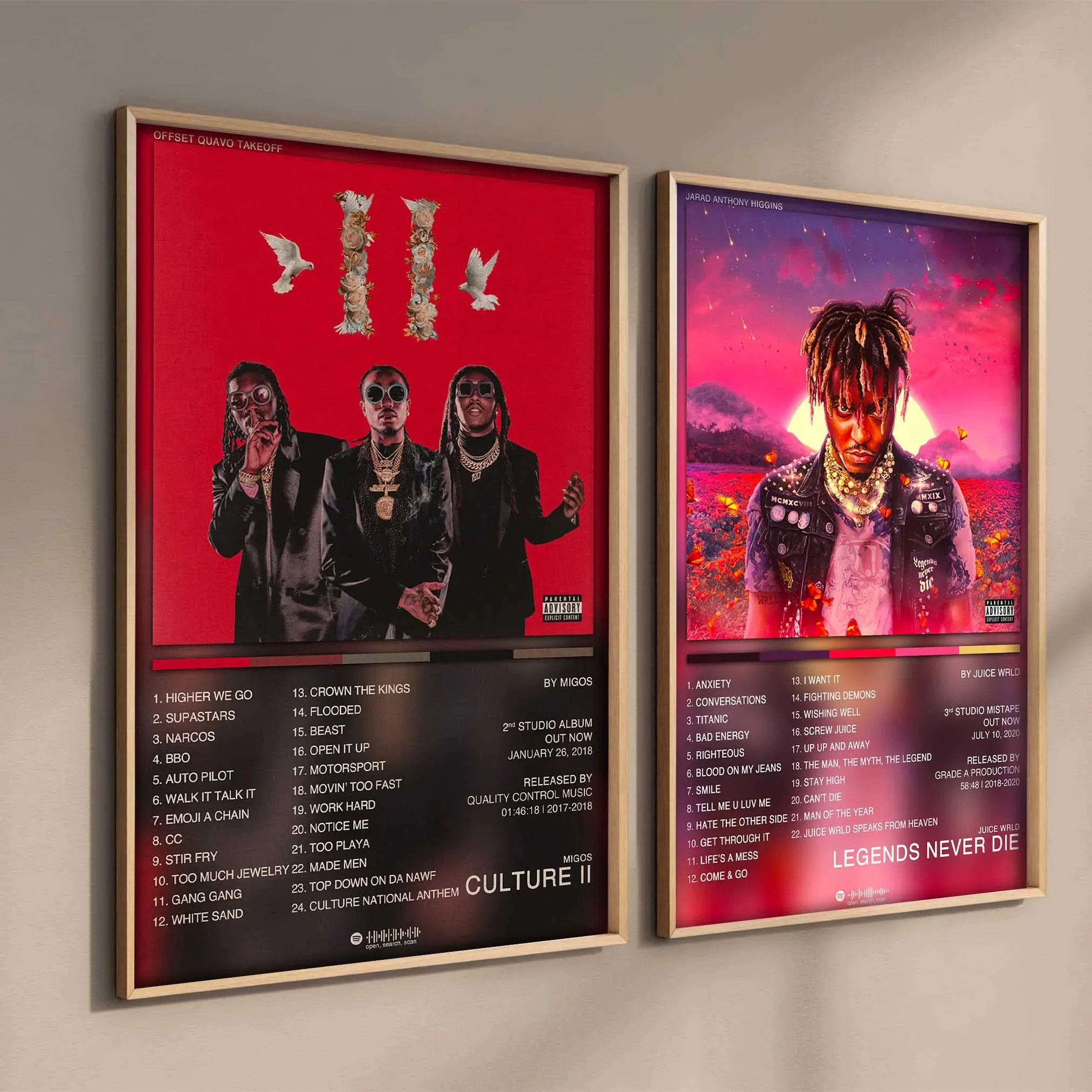 Pop American Rapper Music Album Poster Aesthetics The Weeknd Starboy JID Juice Wrld Darke Canvas Print Wall Art Room Decor