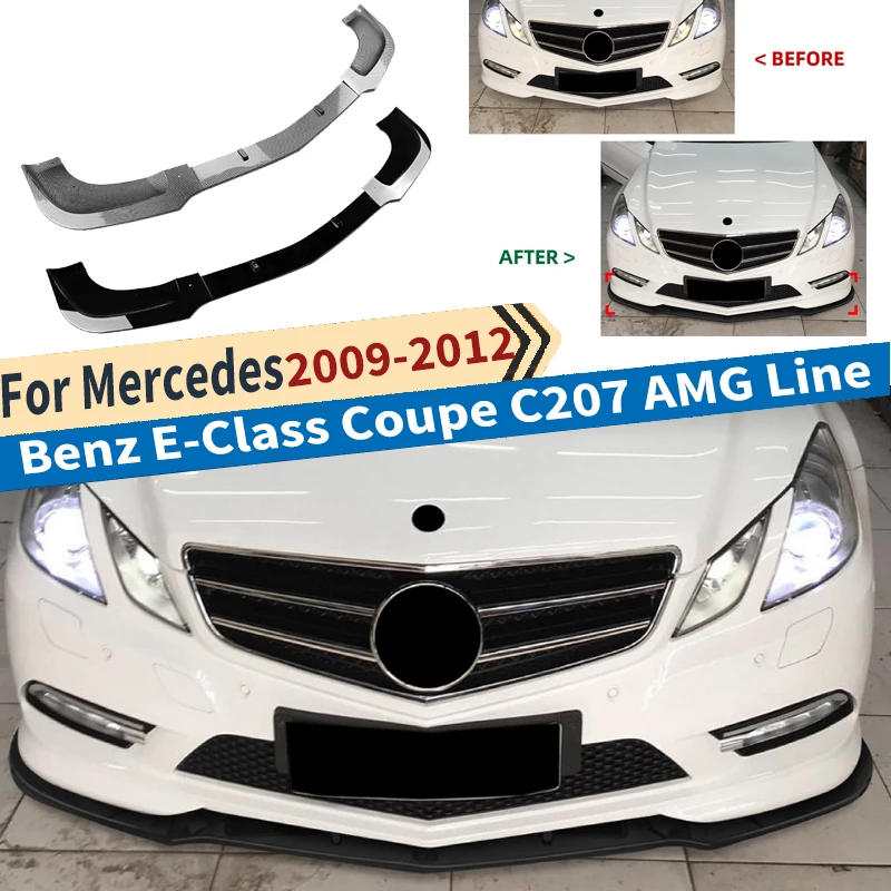 

Front Bumper Splitter Spoiler Lip Diffuser For Mercedes-Benz E-Class Coupe C207 AMG Line 2009-2012 Bodykit Modification Exterior