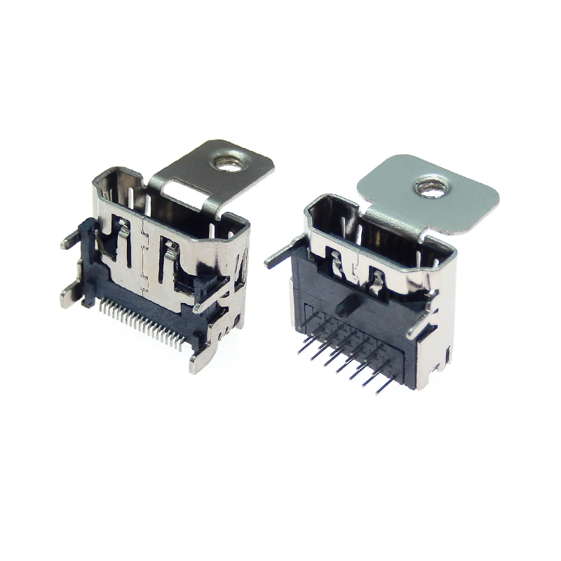 10PCS HDMI-Compatible HD Interface Connector SMD 19 Pin 19P Vertical Right Angle HDMI Socket Surface Mound PCB Receptacle