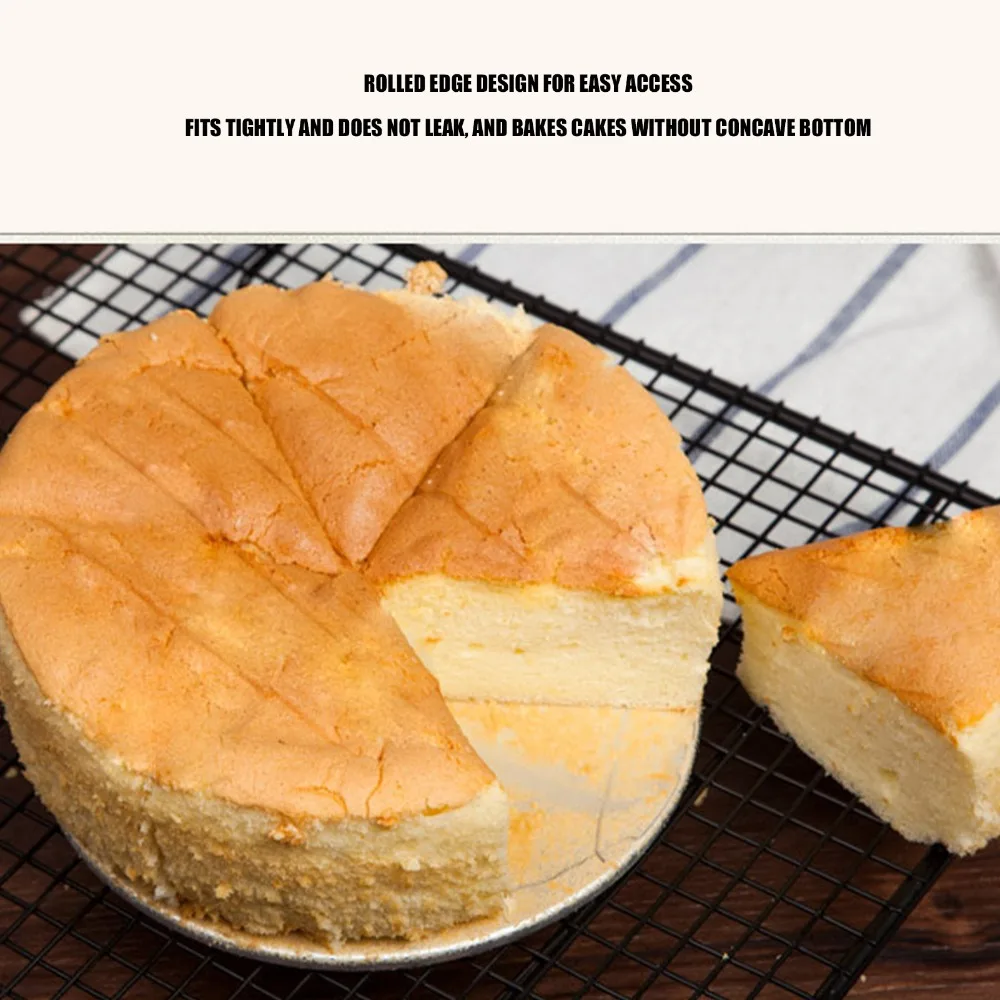 3pcs 4/6/8 Inch Round Cake Pan Aluminum Alloy Removable Bottom Chiffon Cake Pan Anodized Finish Deep Tall Cake Baking Mold